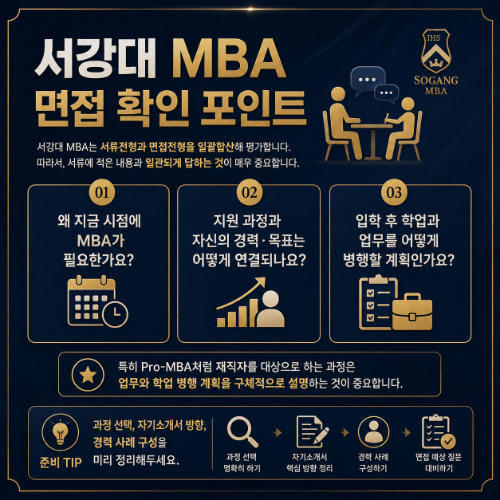 서강대 경영전문대학원 면접포인트